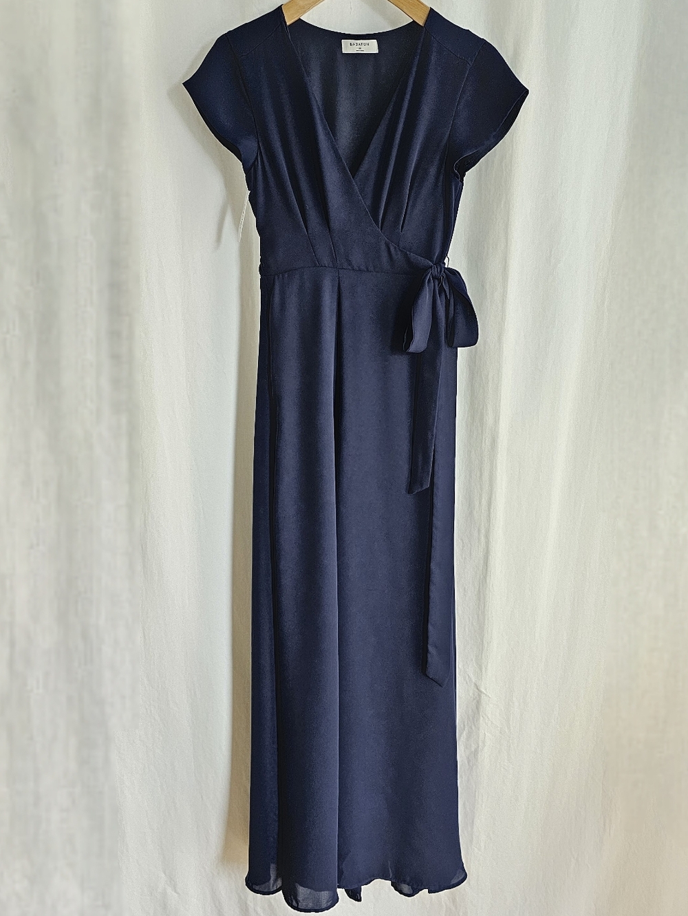 Aritzia Babaton Lexia Short Sleeve Chiffon Wrap Maxi Dress